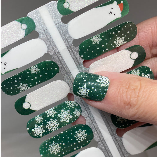 Beary Christmas Nail Wraps (Glitter)