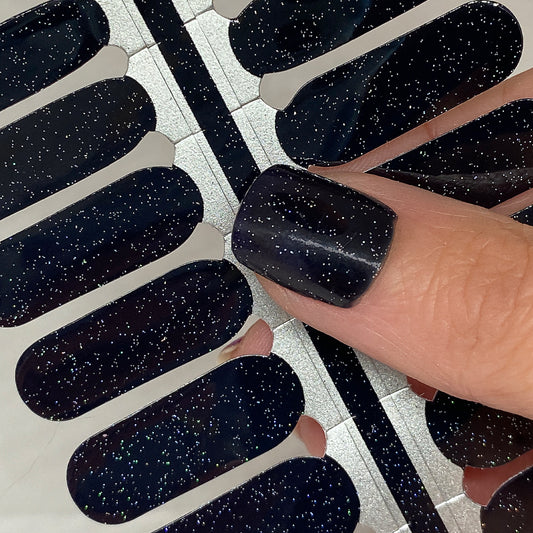 Black Glitter Nail Wraps