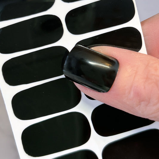 Black Solid AMP 24 Nail Wraps