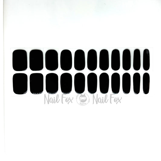 Black Solid No Light Gel Nail Wraps (NLG)