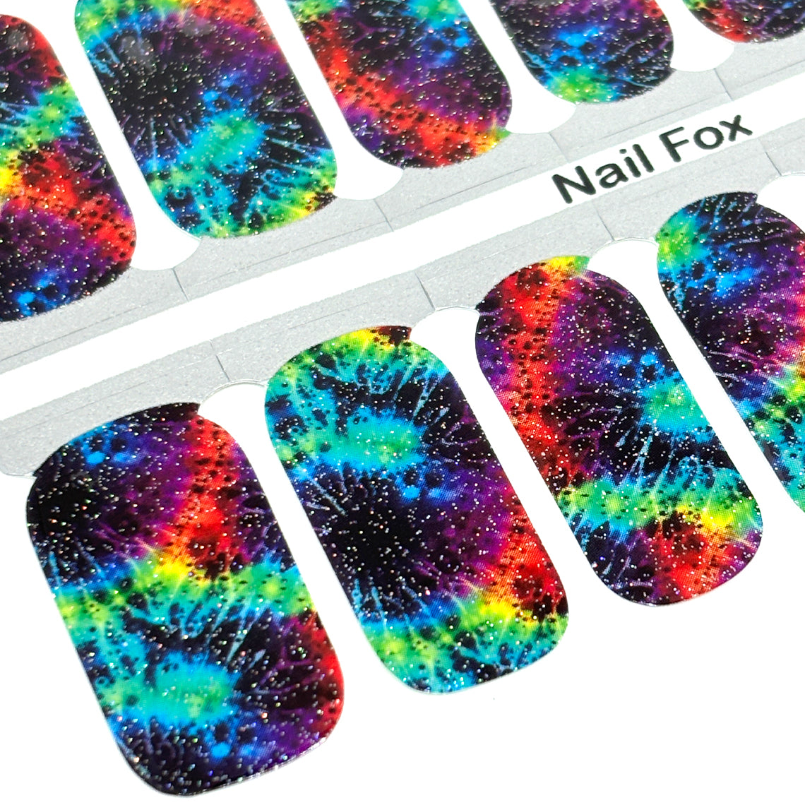 Black Tie Dye Glitter Exclusive Design Nail Wraps