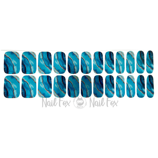 Blue Lagoon Nail Wraps (METALLIC/CHROME)