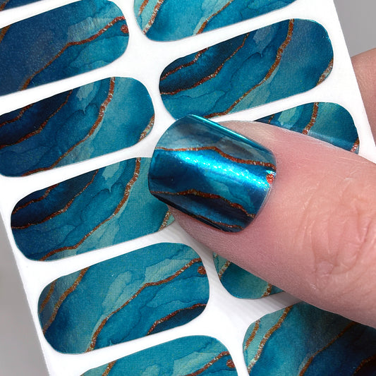 Blue Lagoon Nail Wraps (METALLIC/CHROME)