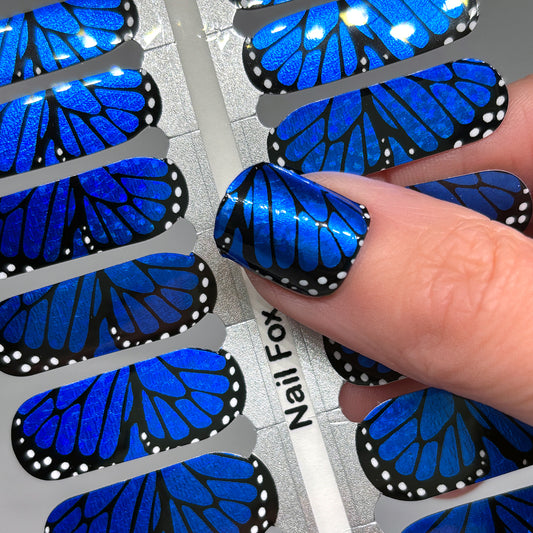 Blue Morpho Flutter Exclusive Design Nail Wraps (HOLO)
