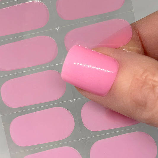 Bubblegum Pink Solid No Light Gel Nail Wraps (NLG)