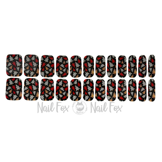 Buffalo Plaid Trees Nail Wraps