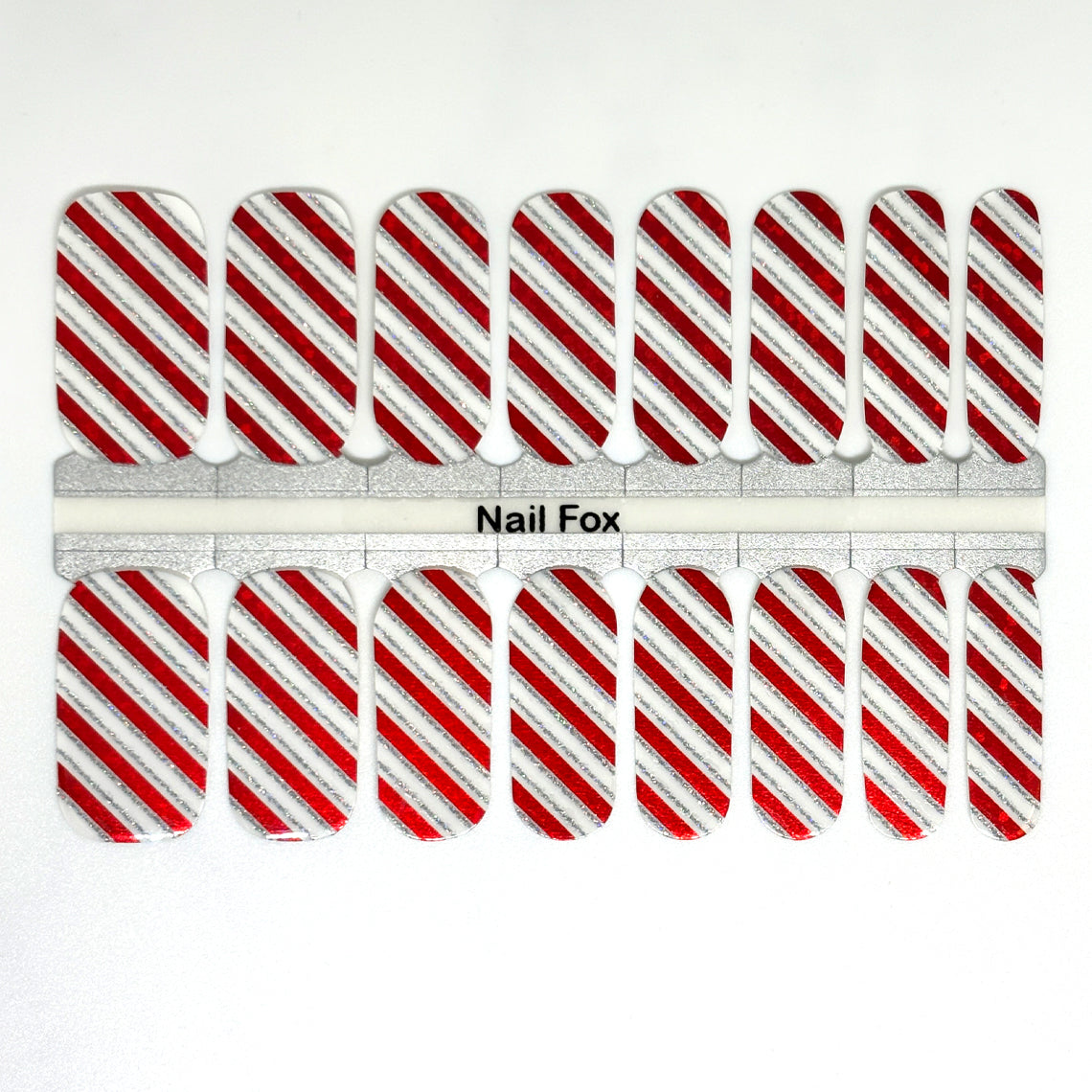 Candy Cane Sparkle Exclusive Nail Wraps (GLITTER/FOIL)