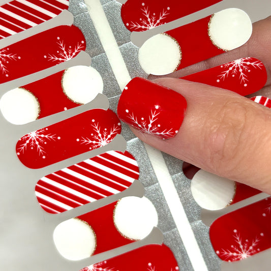 Candy Christmas Nail Wraps (GLITTER ACCENTS)