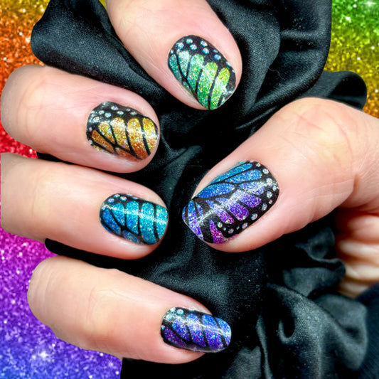Celestial Butterfly Exclusive Design Nail Wraps (GLITTER)