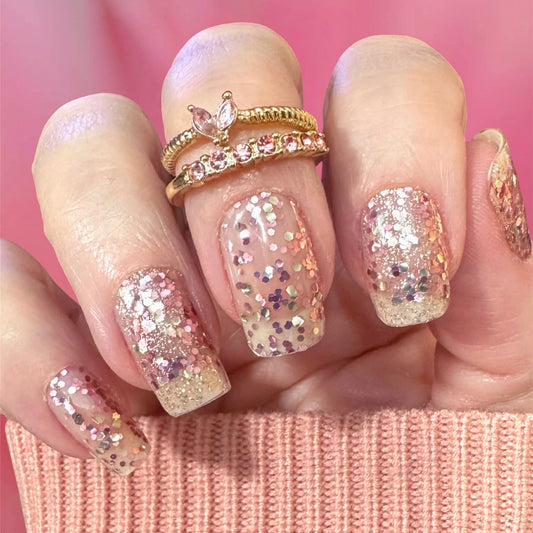 Champagne Rose Exclusive No Light Gel Nail Wraps (NLG)