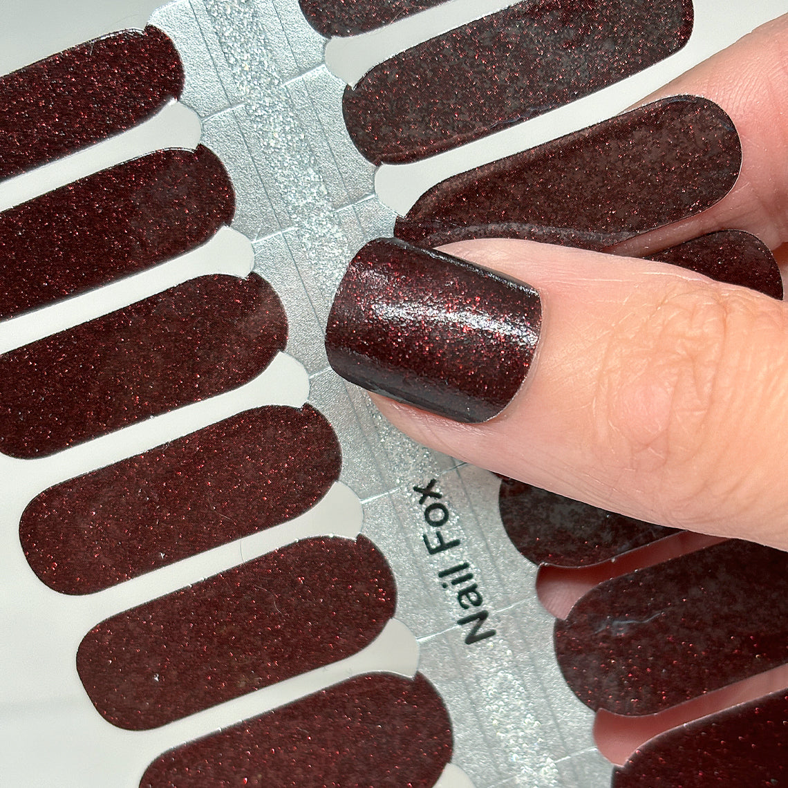 Cherry Cola Glitter Exclusive Color Nail Wraps