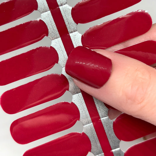 Cherry Red Solid Nail Wraps