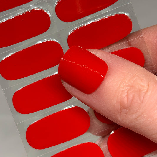 Classic Red Solid No Light Gel Nail Wraps (NLG)