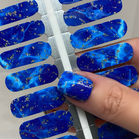 Cobalt Marble Exclusive Design Nail Wraps