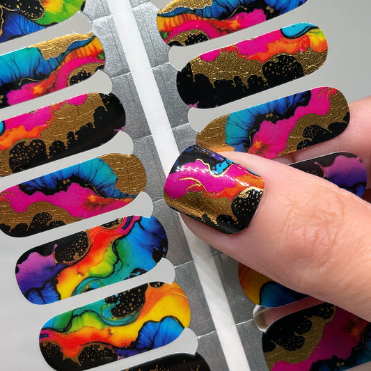Colorful Cascade Nail Wraps (FOIL)