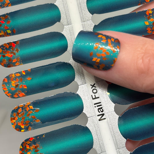 Copper Current Bling Exclusive Design Nail Wraps (HOLO GLITTER)
