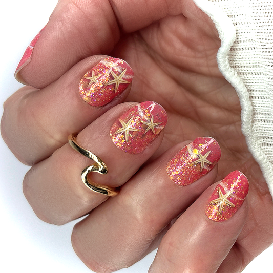 Coral Sands Exclusive Nail Wraps (GLITTER)