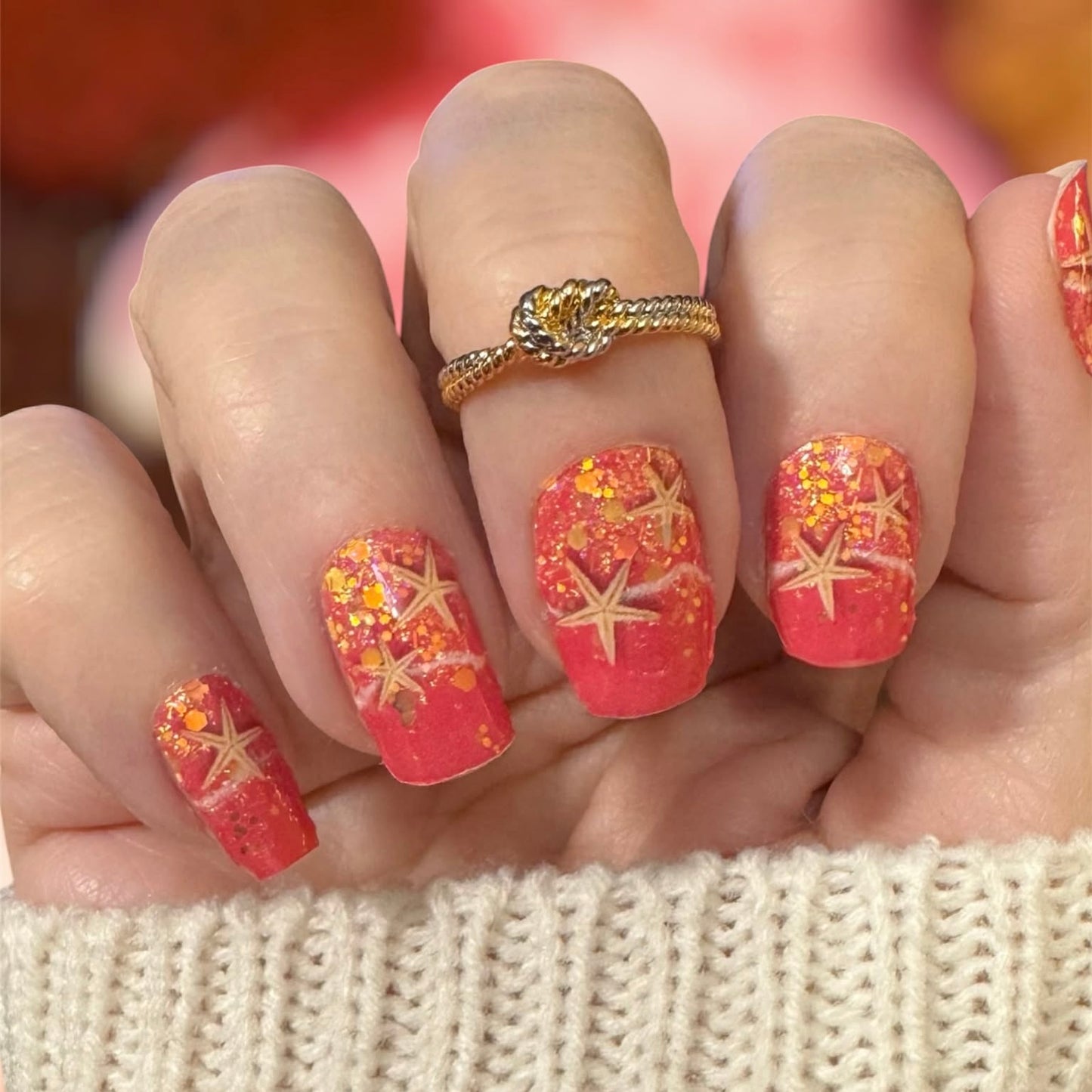 Coral Sands Exclusive Nail Wraps (GLITTER)