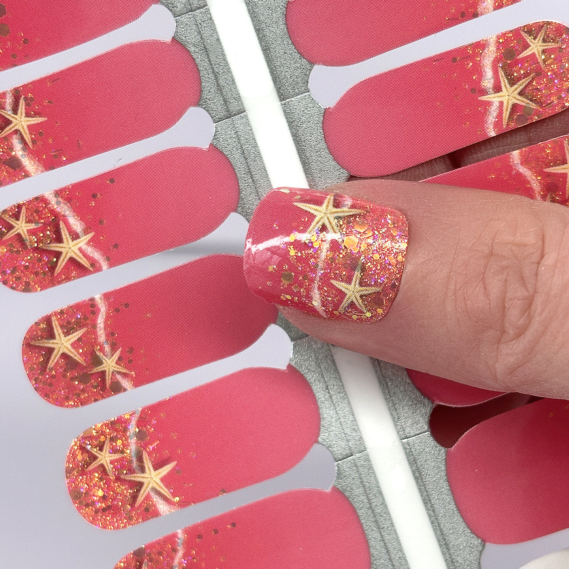 Coral Sands Exclusive Nail Wraps (GLITTER)