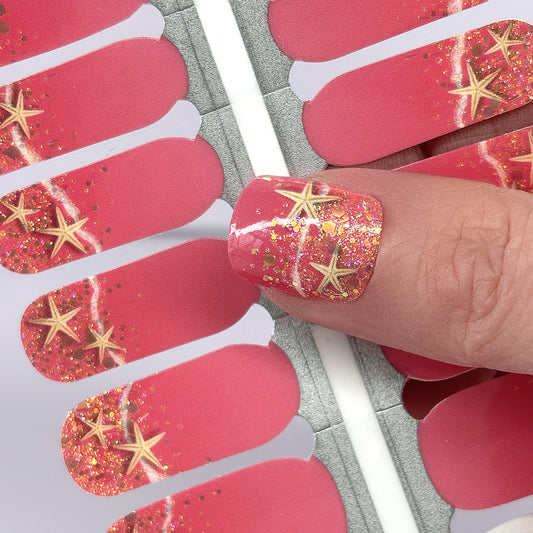 Coral Sands Exclusive Nail Wraps (GLITTER)