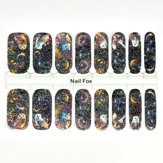 Cosmic Owl Exclusive Design Nail Wraps (GLITTER)