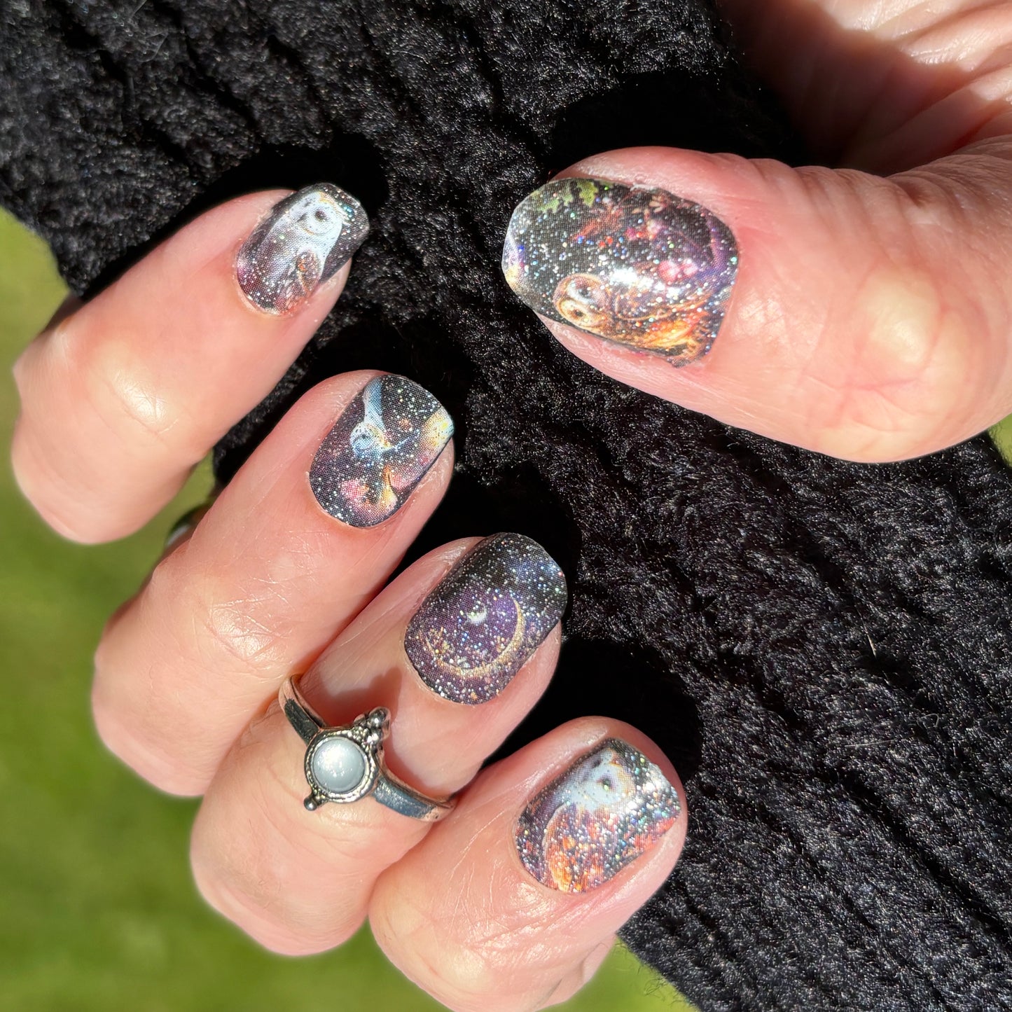 Cosmic Owl Exclusive Design Nail Wraps (GLITTER)