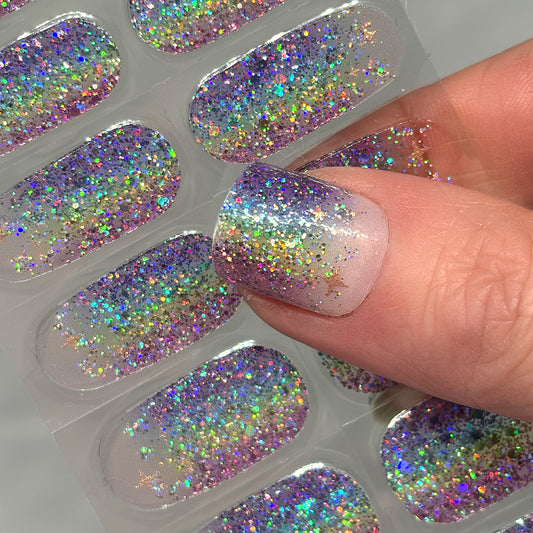 Cosmic Rainbow No Light Gel Nail Wraps (NLG)