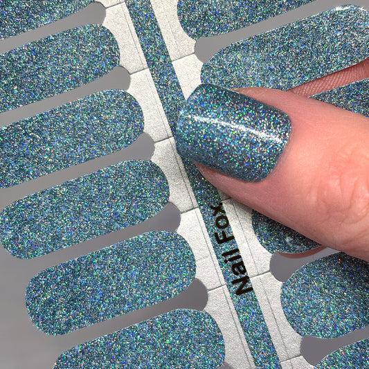 Crystal Lake Glitter Nail Wraps