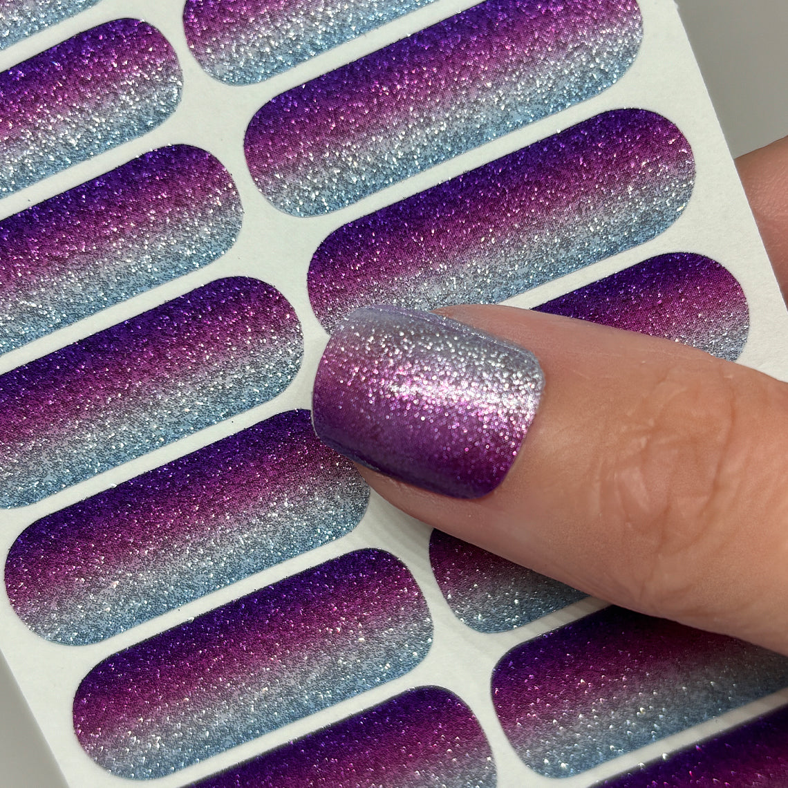 Devotion Ombre Nail Wraps (GLITTER & WIDE)