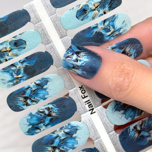 Dusty Blue Pearl Exclusive Design Nail Wraps (PEARL)