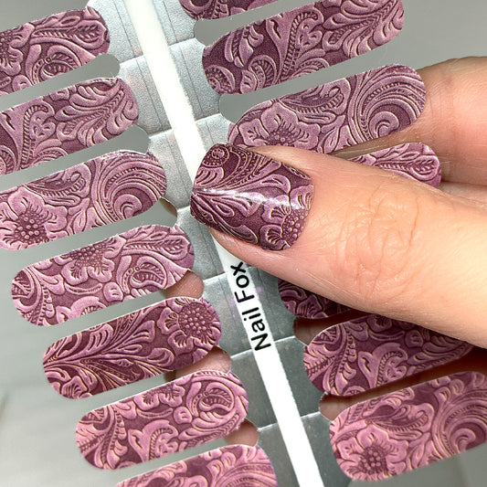 Dusty Rose Leather Exclusive Design Nail Wraps