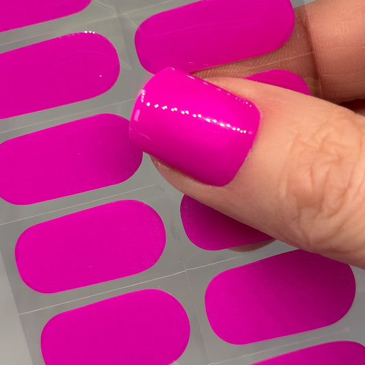 Electric Pink Solid No Light Gel Nail Wraps (NLG)