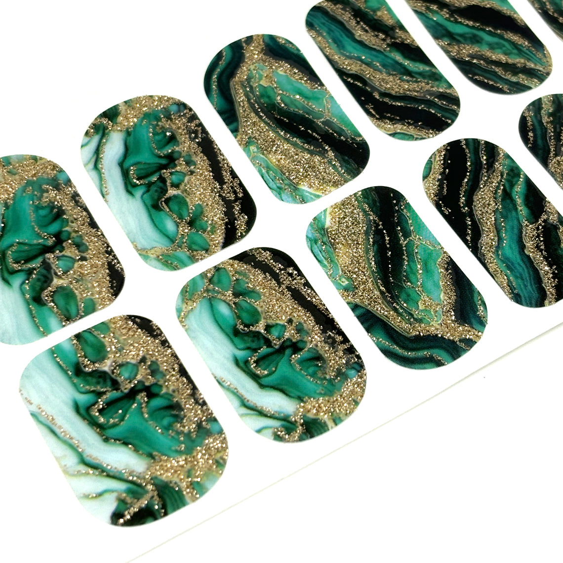 Emerald Geode Exclusive Design Nail Wraps (Glitter)