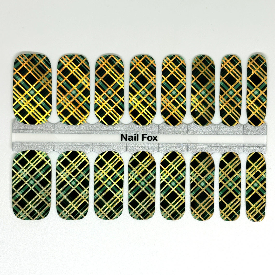 Emerald Plaid Exclusive Design Nail Wraps (HOLO FOIL)