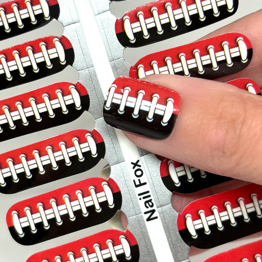 Football Spirit BLACK/ORANGE (Cincinnati/Chicago) Exclusive Design Nail Wraps