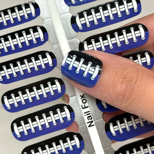 Football Spirit BLACK/PURPLE (Baltimore) Exclusive Design Nail Wraps