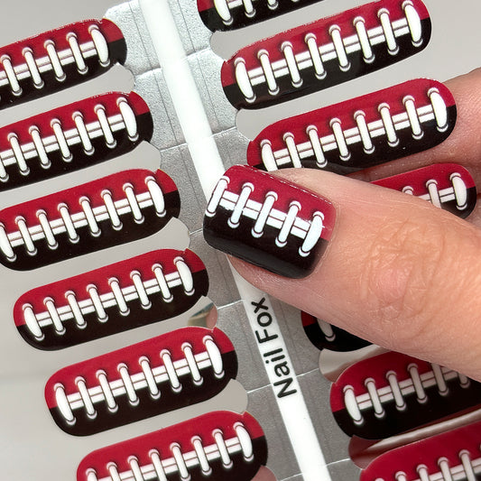 Football Spirit BLACK/RED (Tamp Bay/Atlanta) Exclusive Design Nail Wraps