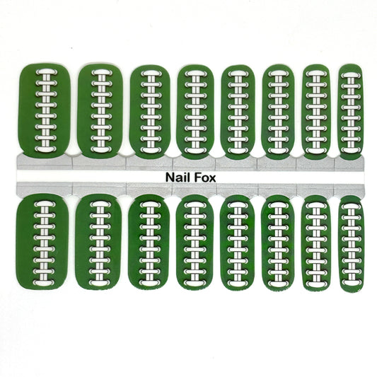 Football Spirit GREEN (New York) Exclusive Design Nail Wraps