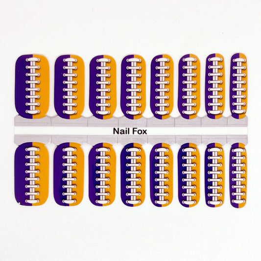 Football Spirit Purple/Gold (Minnesota) Exclusive Design Nail Wraps