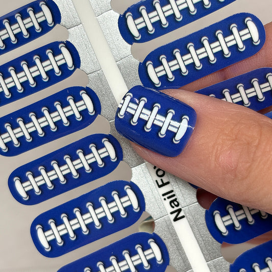 Football Spirit ROYAL BLUE (Indianapolis/Los Angeles/New York) Exclusive Design Nail Wraps