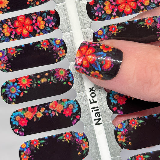 Fiesta Floral Exclusive Design Nail Wraps