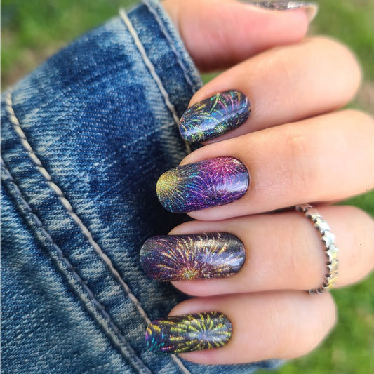 Firework Frenzy Nail Wraps (GLITTER)