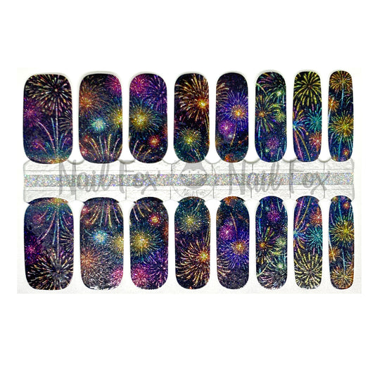 Firework Frenzy Nail Wraps (GLITTER)