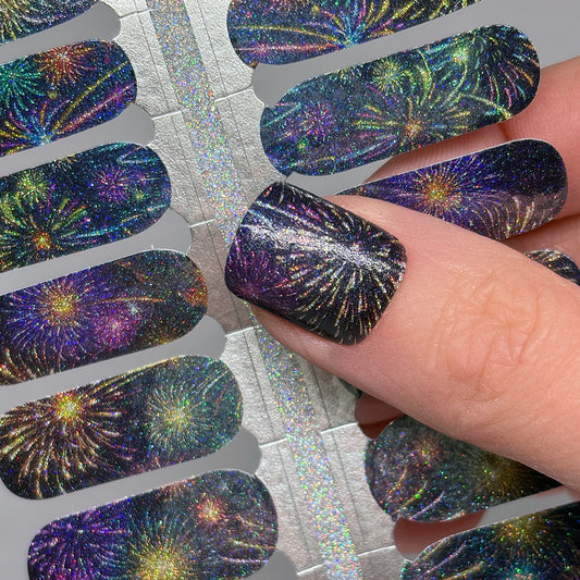 Firework Frenzy Nail Wraps (GLITTER)