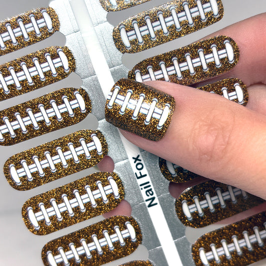 Football Glitter Exclusive Design Nail Wraps