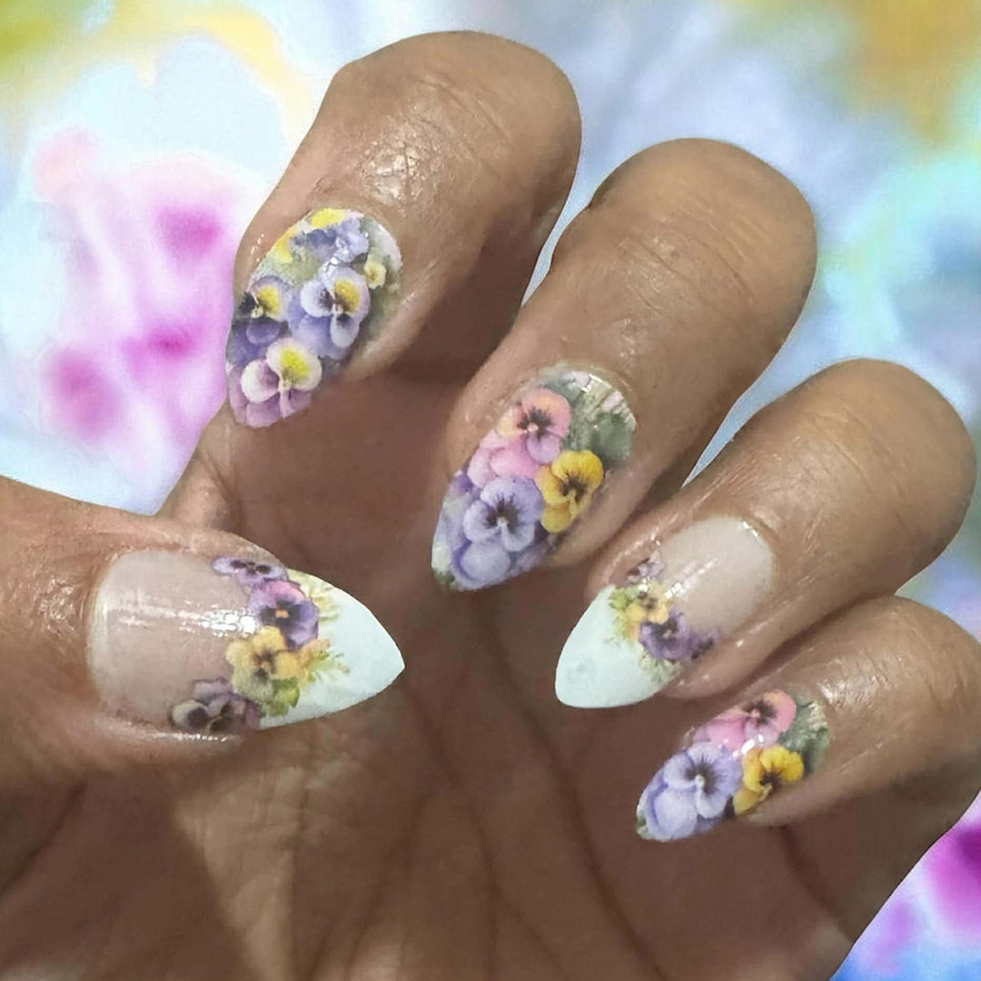 French Bloom Pansy Exclusive Design Nail Wraps