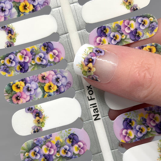 French Bloom Pansy Exclusive Design Nail Wraps