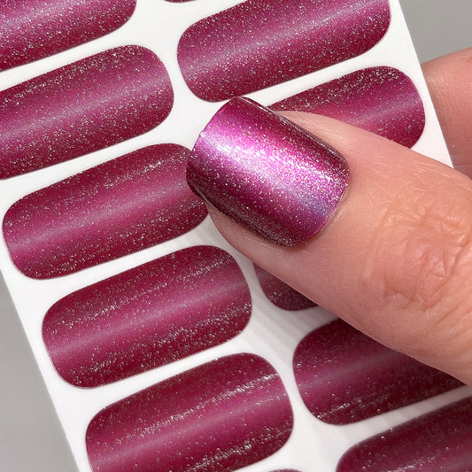 French Rose Shimmer Nail Wraps (Glitter Shift)
