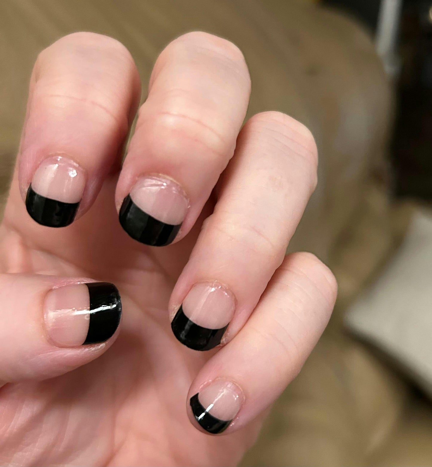 French Tips - Short Black Exclusive Nail Wraps