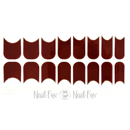 French Tips - Chocolate Gold Halo Nail Wraps